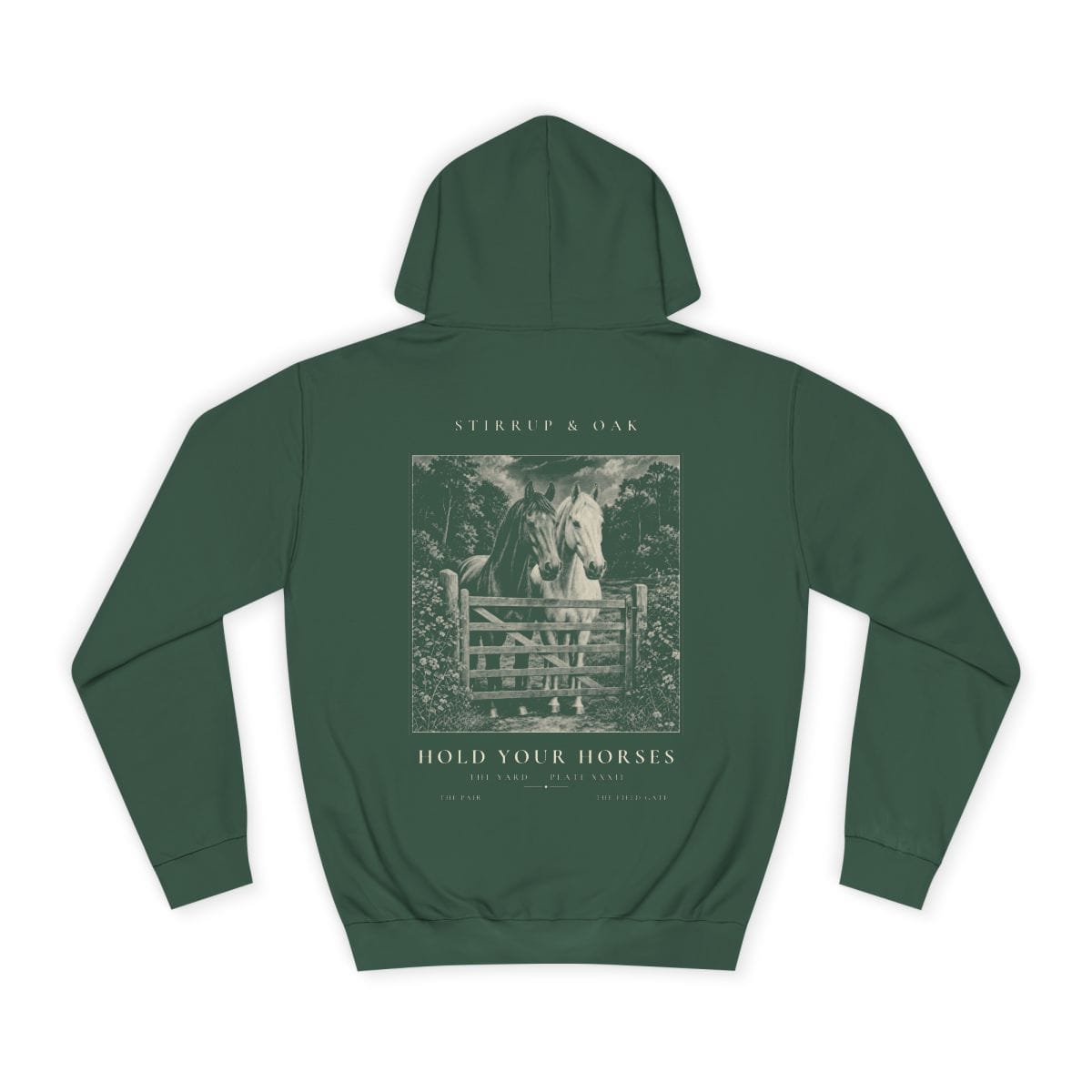 Hold Your Horses - Heavyweight Hoodie in Bottle Green