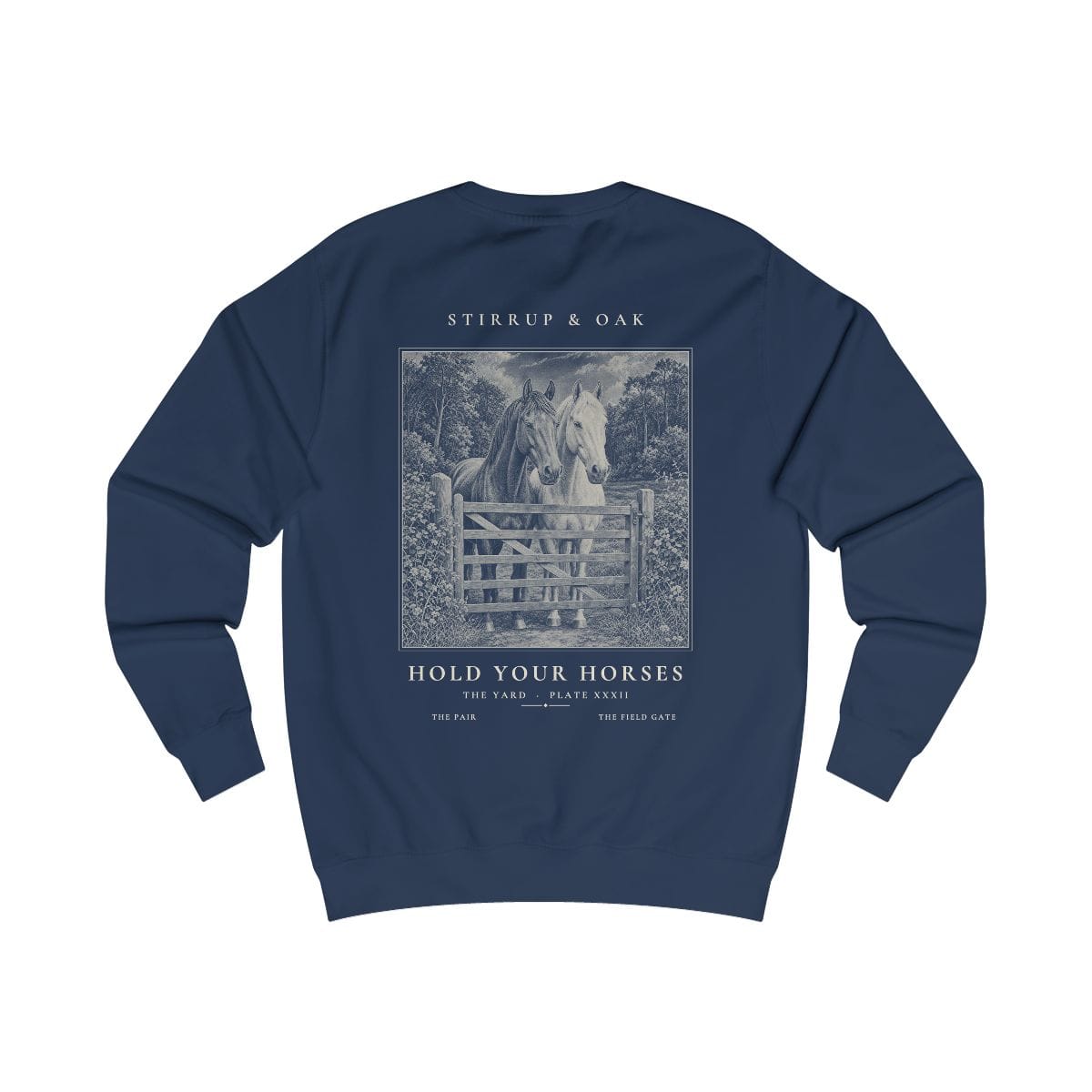 Hold Your Horses - Crew Sweatshirt in Oxford Navy