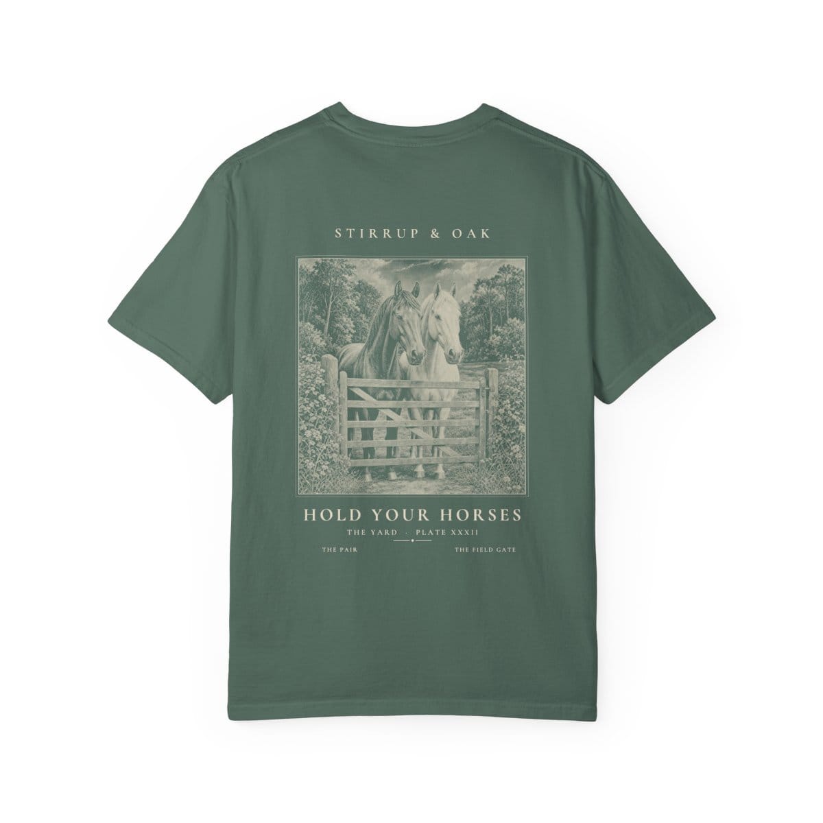 Hold Your Horses - Heavyweight T-Shirt in Blue Spruce