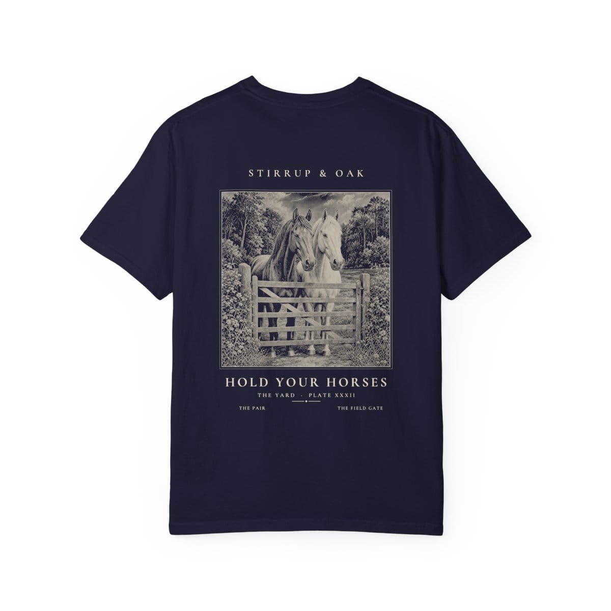 Hold Your Horses - Heavyweight T-Shirt in True Navy