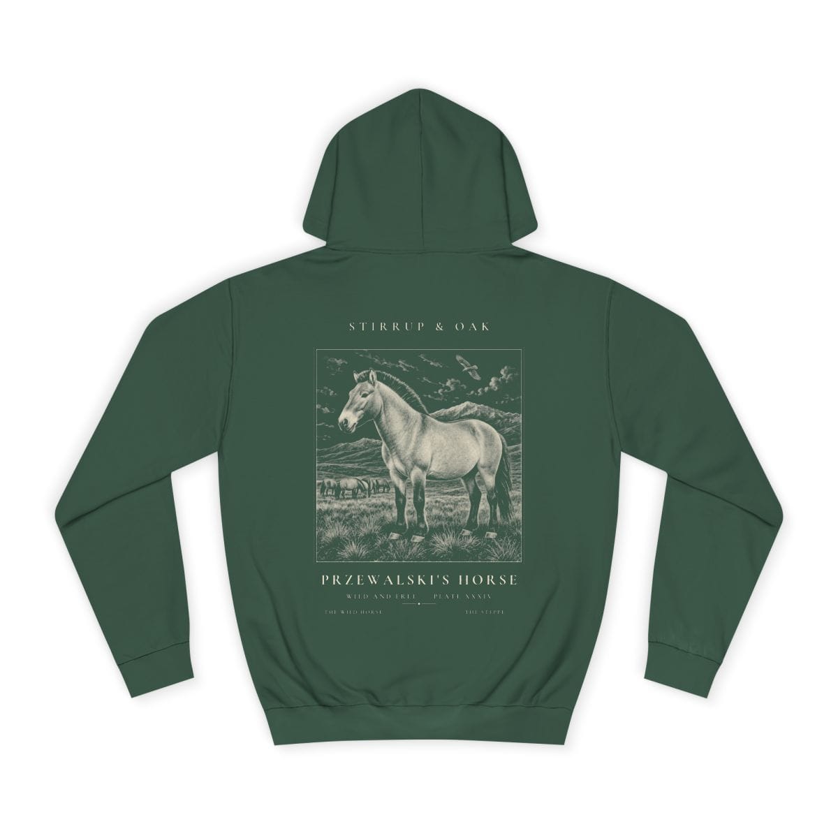 Przewalski's Horse - Heavyweight Hoodie in Bottle Green