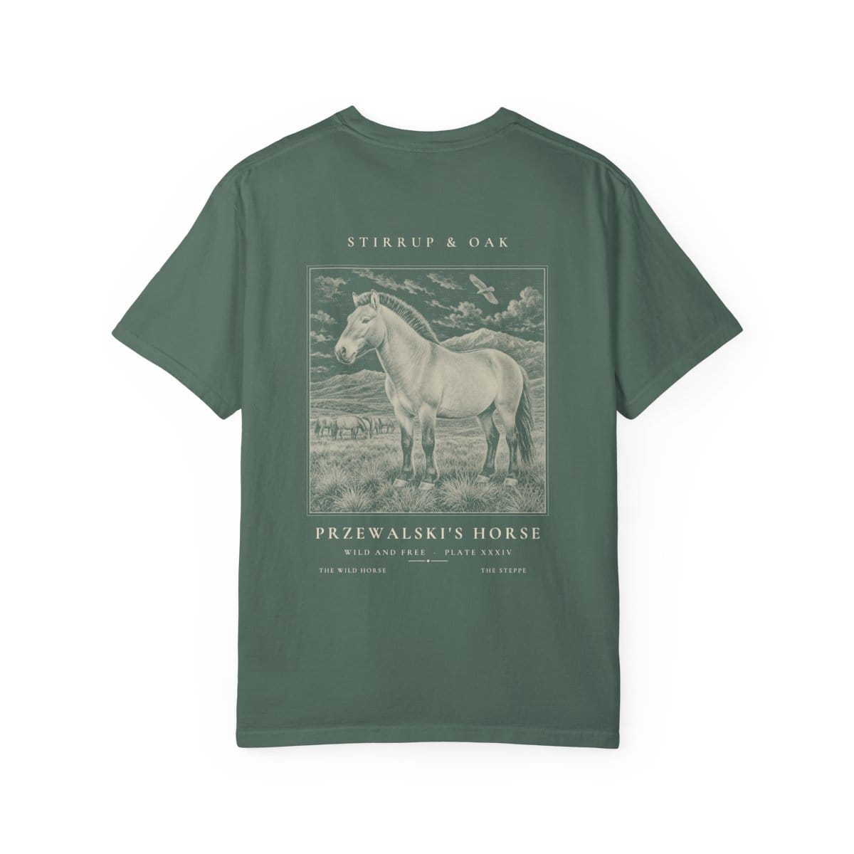 Przewalski's Horse - Heavyweight T-Shirt in Blue Spruce