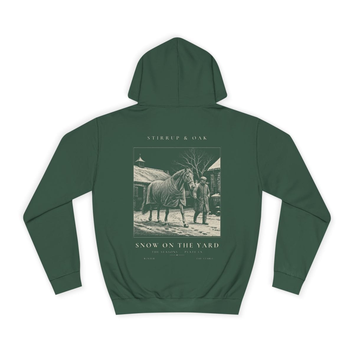 Snow On the Yard - Heavyweight Hoodie in Bottle Green