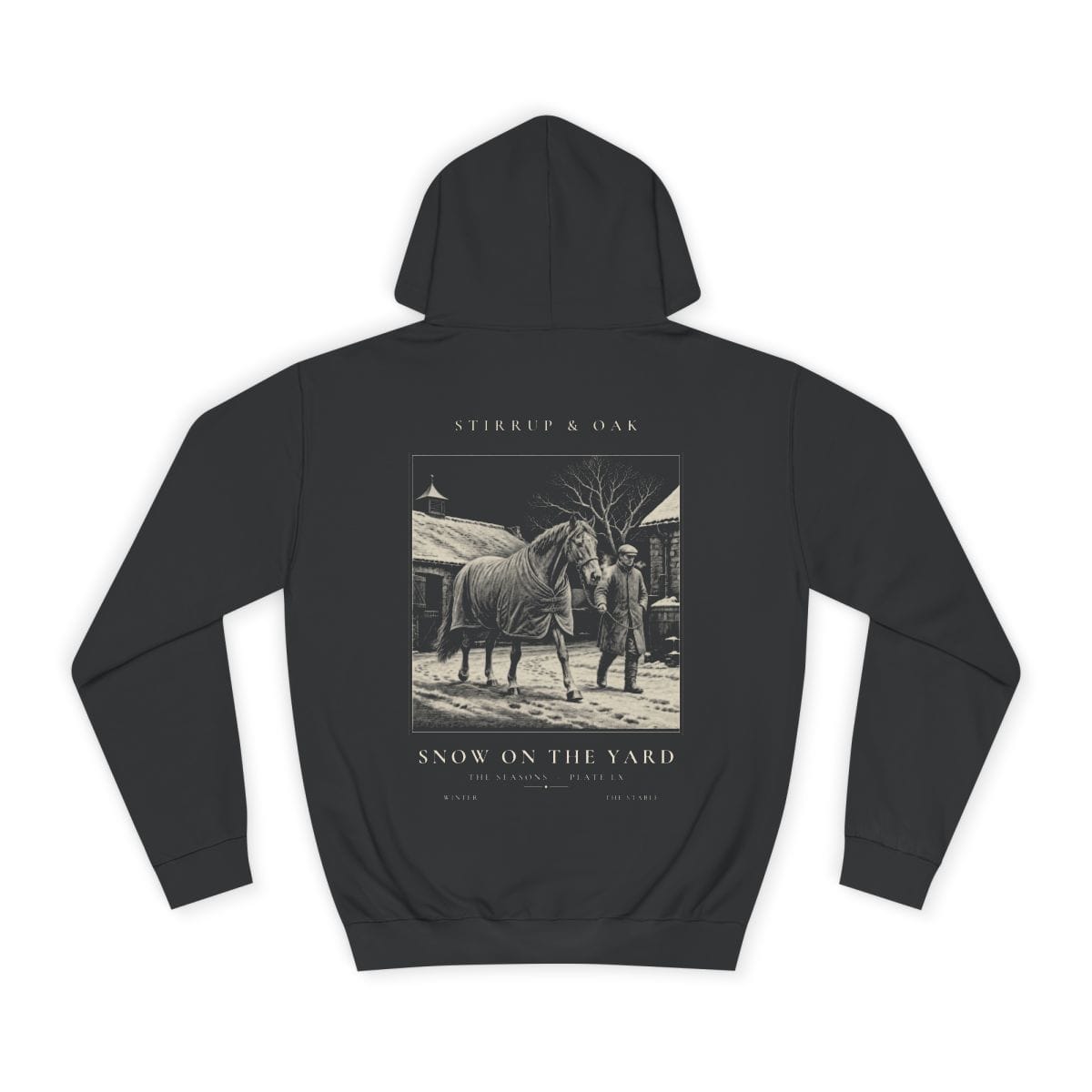 Snow On the Yard - Heavyweight Hoodie in Jet Black