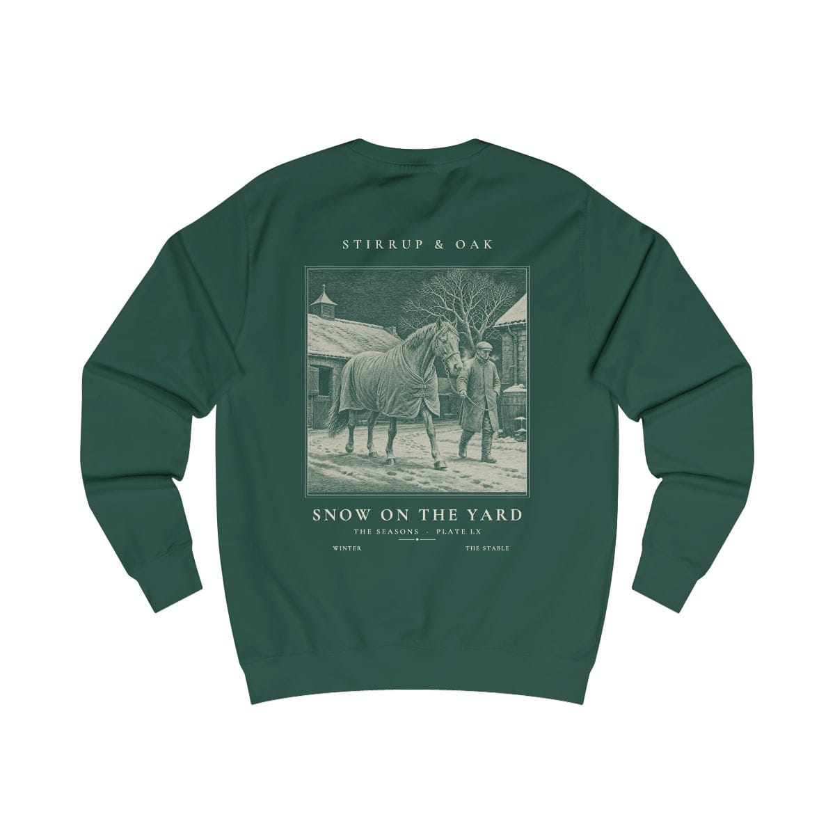 Snow On the Yard - Crew Sweatshirt in Bottle Green