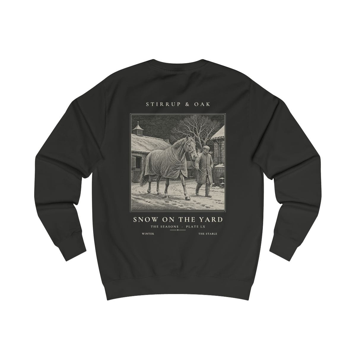 Snow On the Yard - Crew Sweatshirt in Jet Black