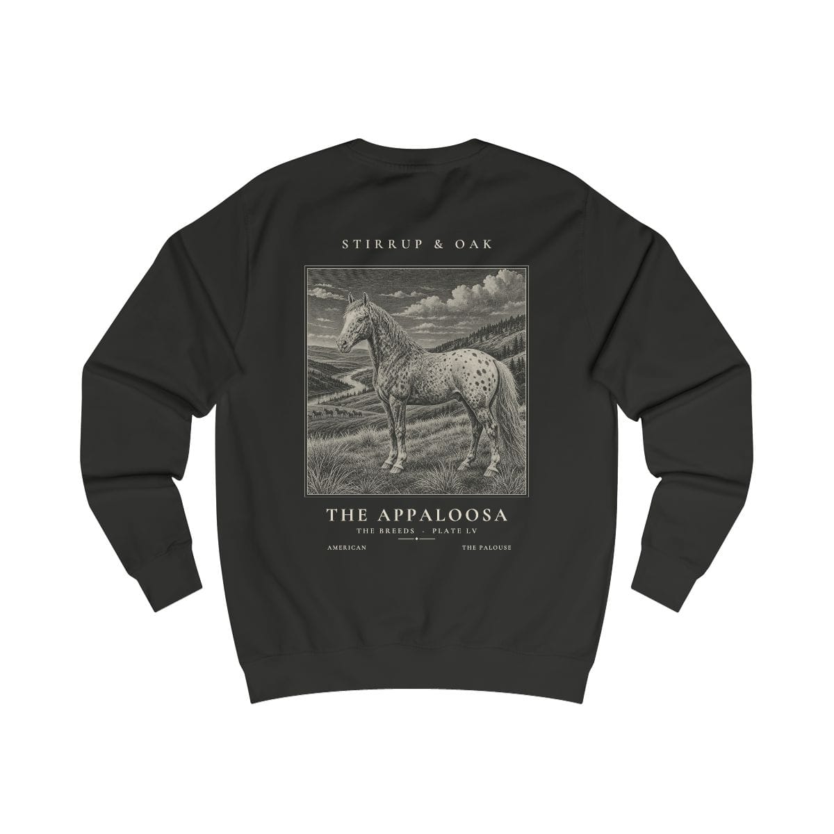 The Appaloosa - Crew Sweatshirt in Jet Black