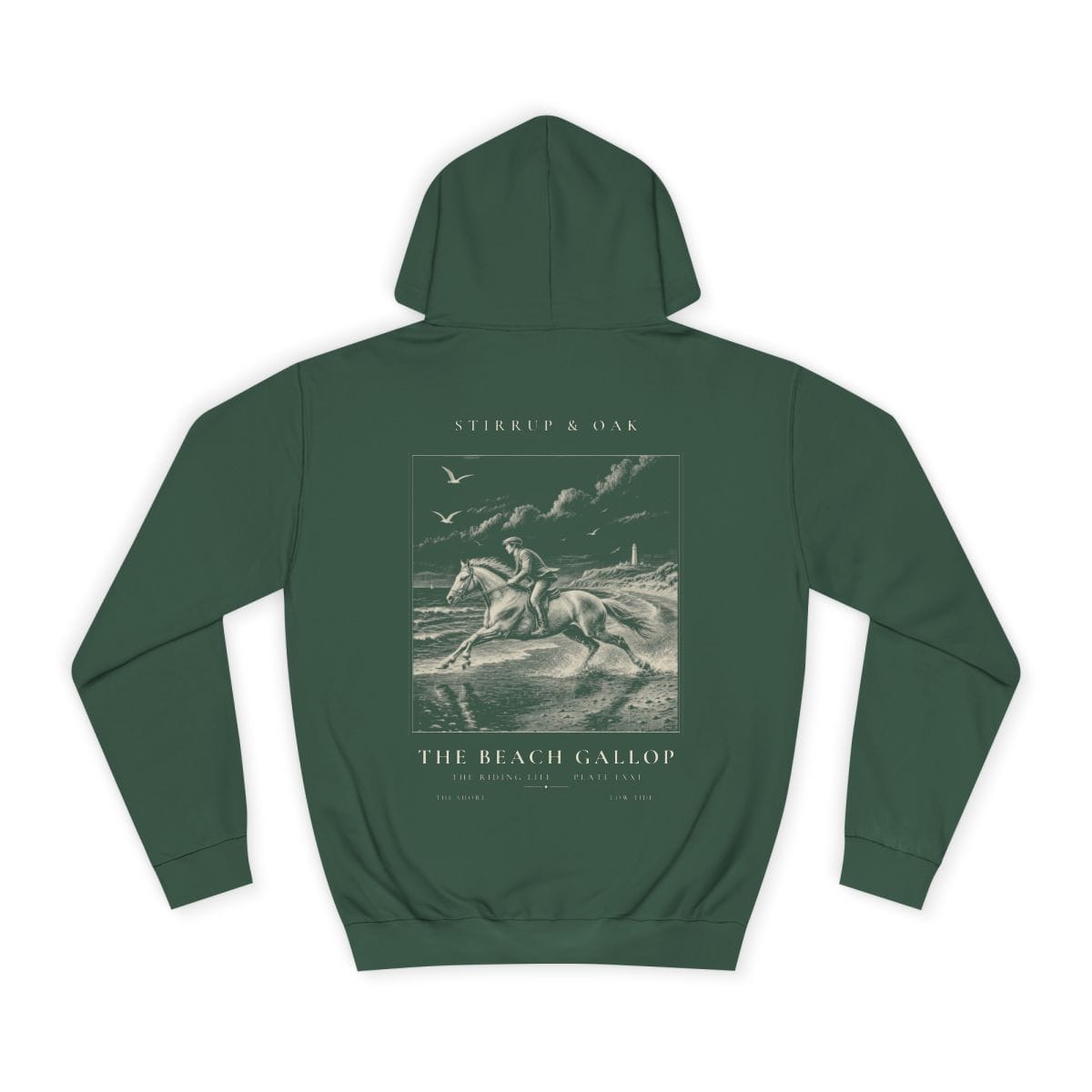 The Beach Gallop - Heavyweight Hoodie in Bottle Green