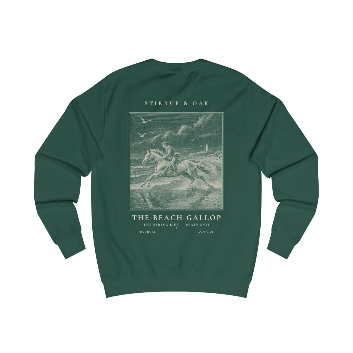 The Beach Gallop - Crew Sweatshirt in Bottle Green