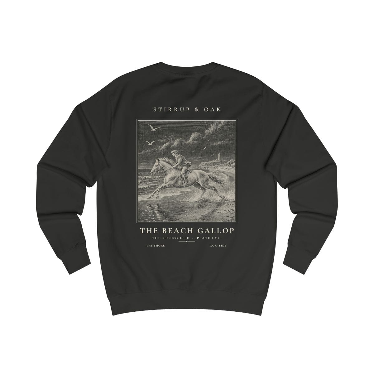 The Beach Gallop - Crew Sweatshirt in Jet Black