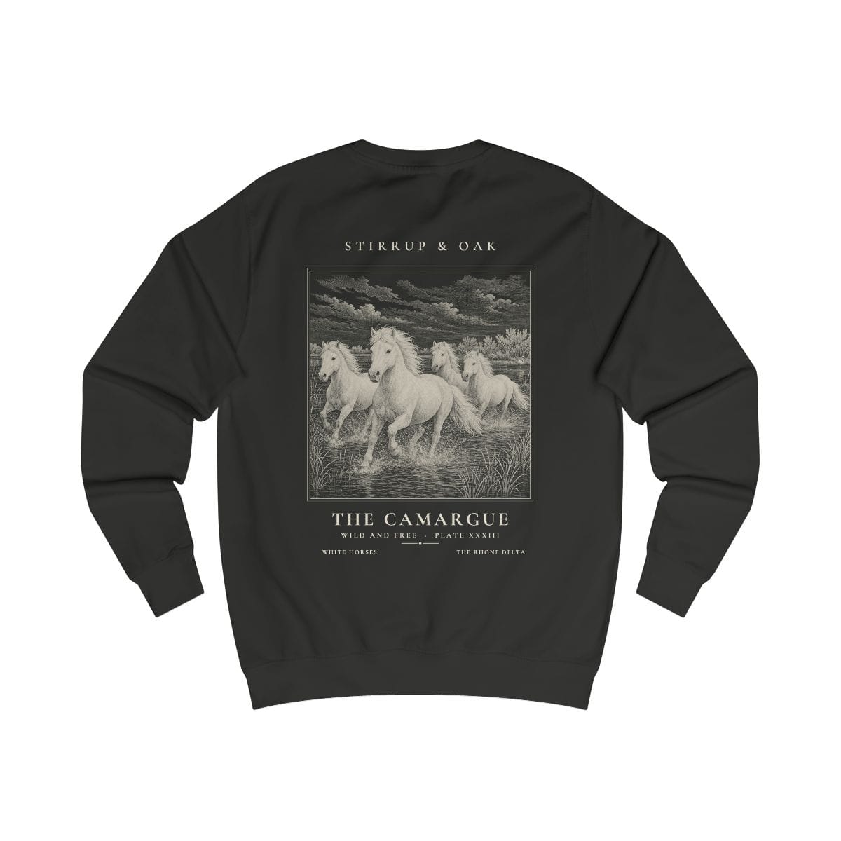 The Camargue - Crew Sweatshirt in Jet Black