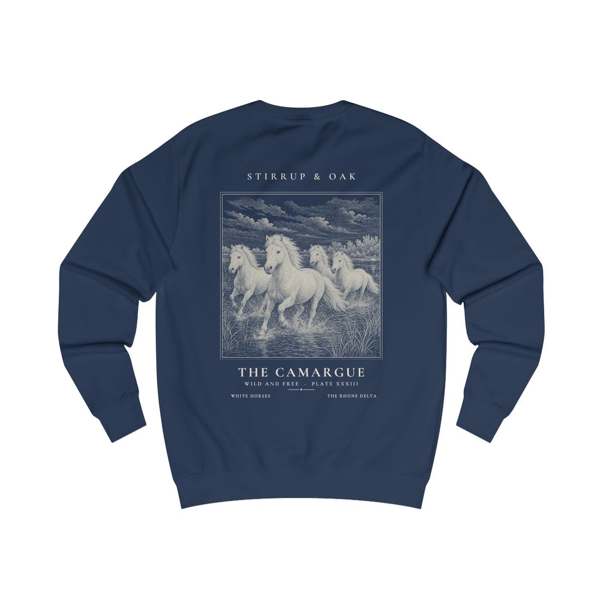 The Camargue - Crew Sweatshirt in Oxford Navy