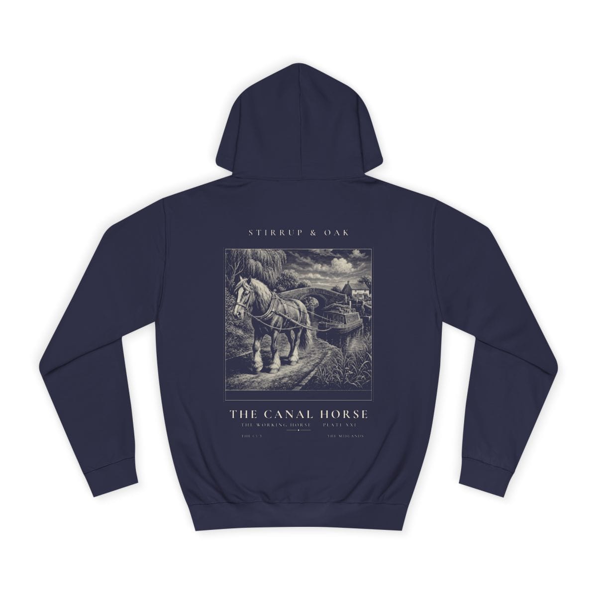 The Canal Horse - Heavyweight Hoodie in Oxford Navy