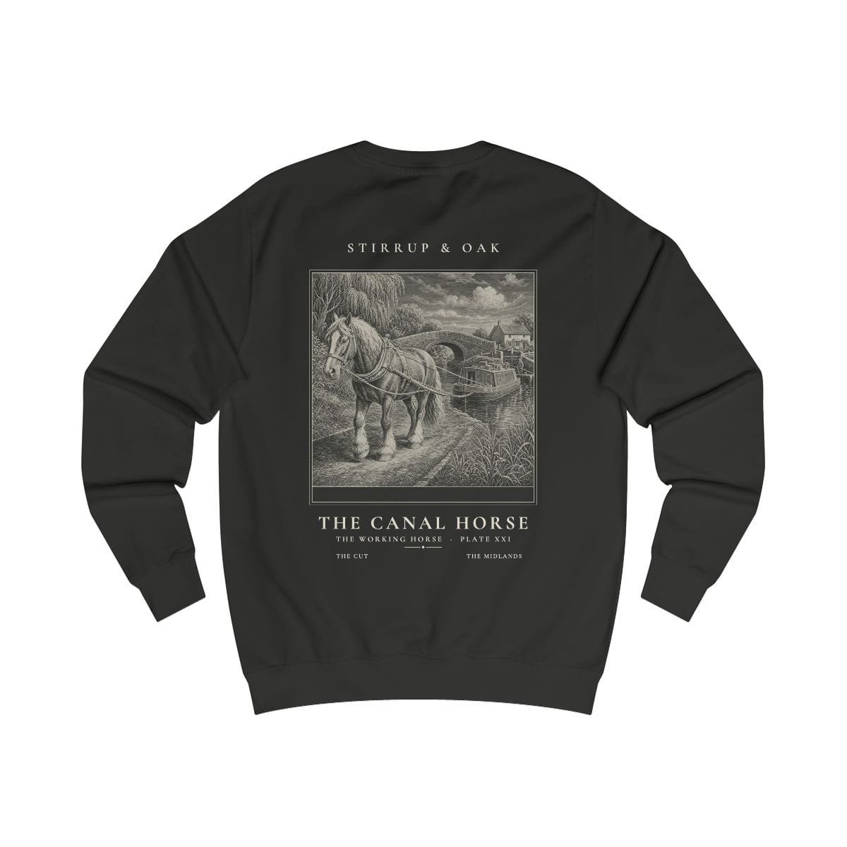 The Canal Horse - Crew Sweatshirt in Jet Black