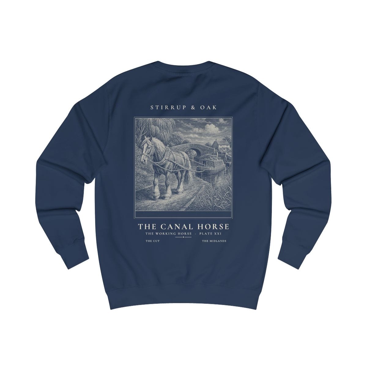 The Canal Horse - Crew Sweatshirt in Oxford Navy