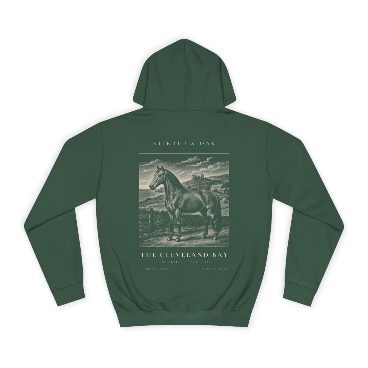 The Cleveland Bay - Heavyweight Hoodie in Bottle Green