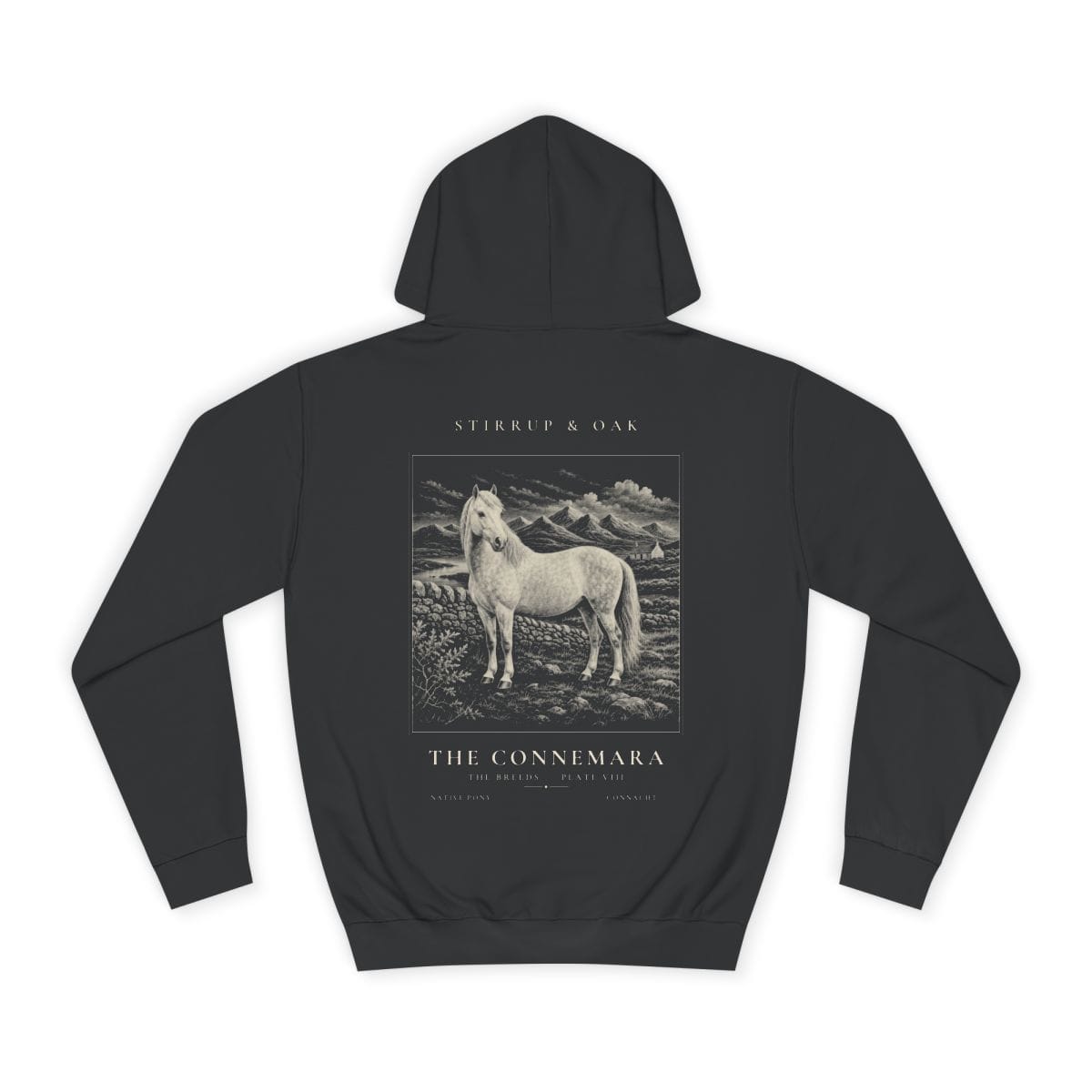 The Connemara - Heavyweight Hoodie in Jet Black