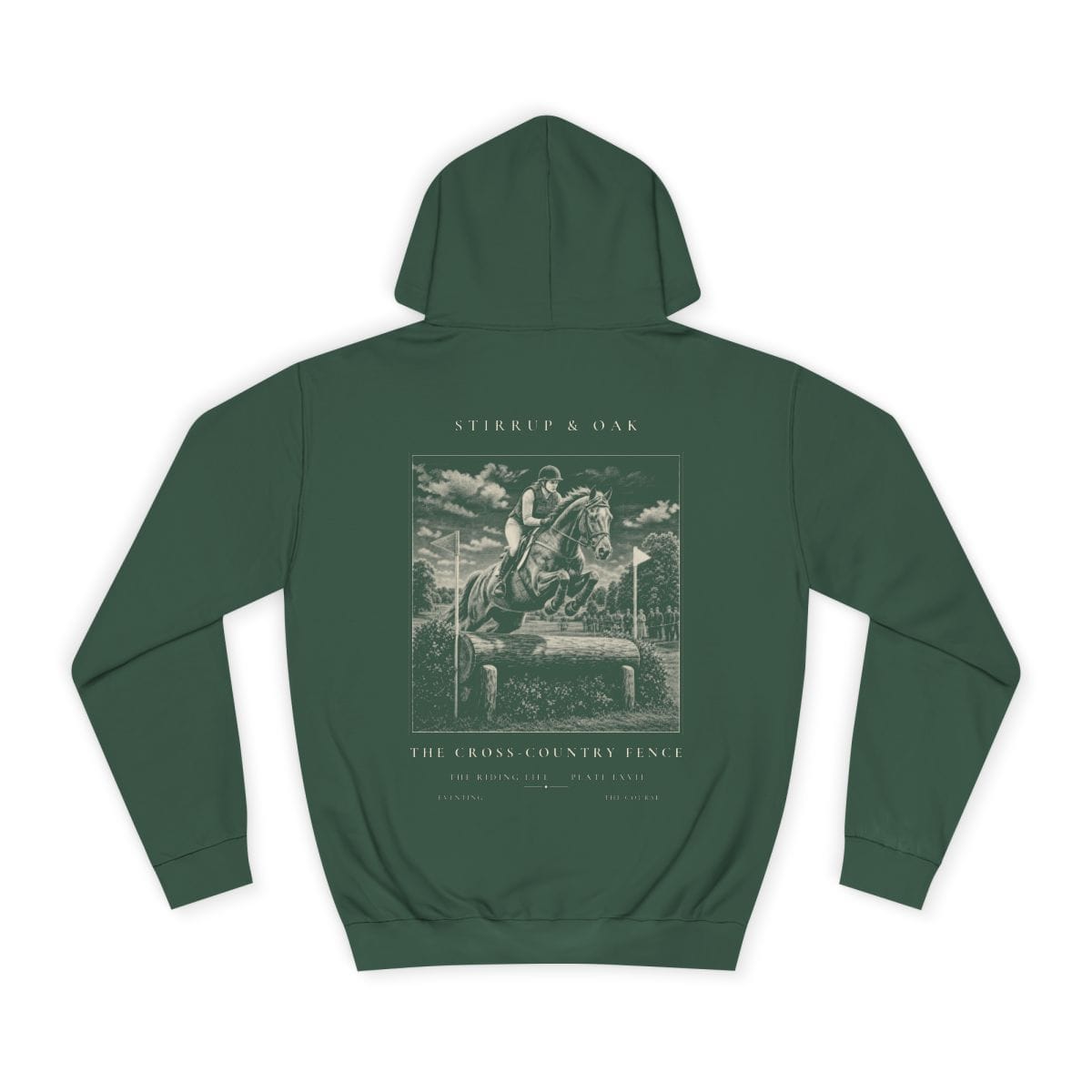The Cross-country Fence - Heavyweight Hoodie in Bottle Green