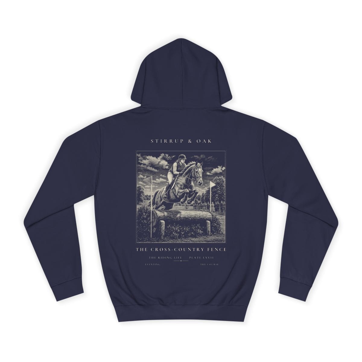 The Cross-country Fence - Heavyweight Hoodie in Oxford Navy