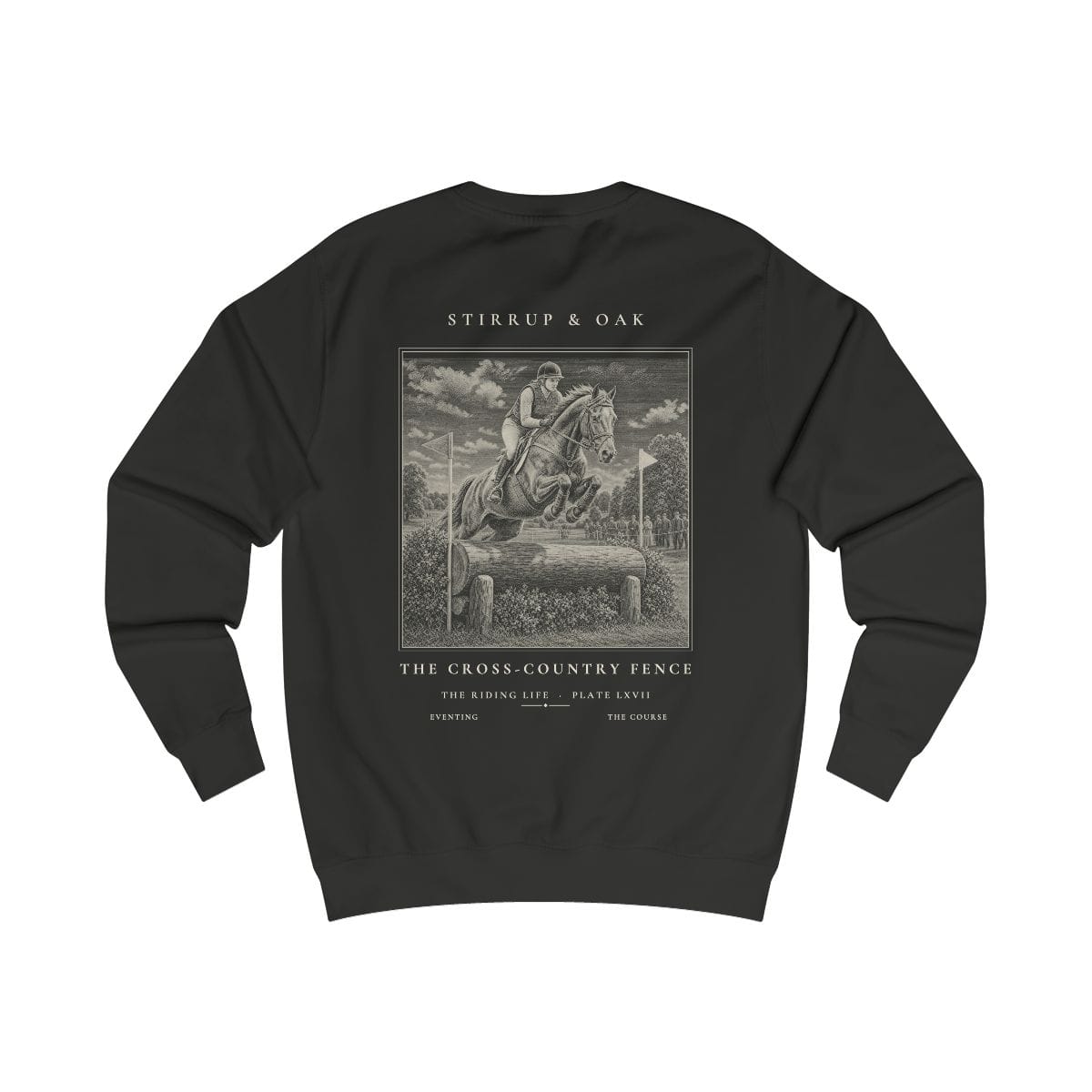The Cross-country Fence - Crew Sweatshirt in Jet Black
