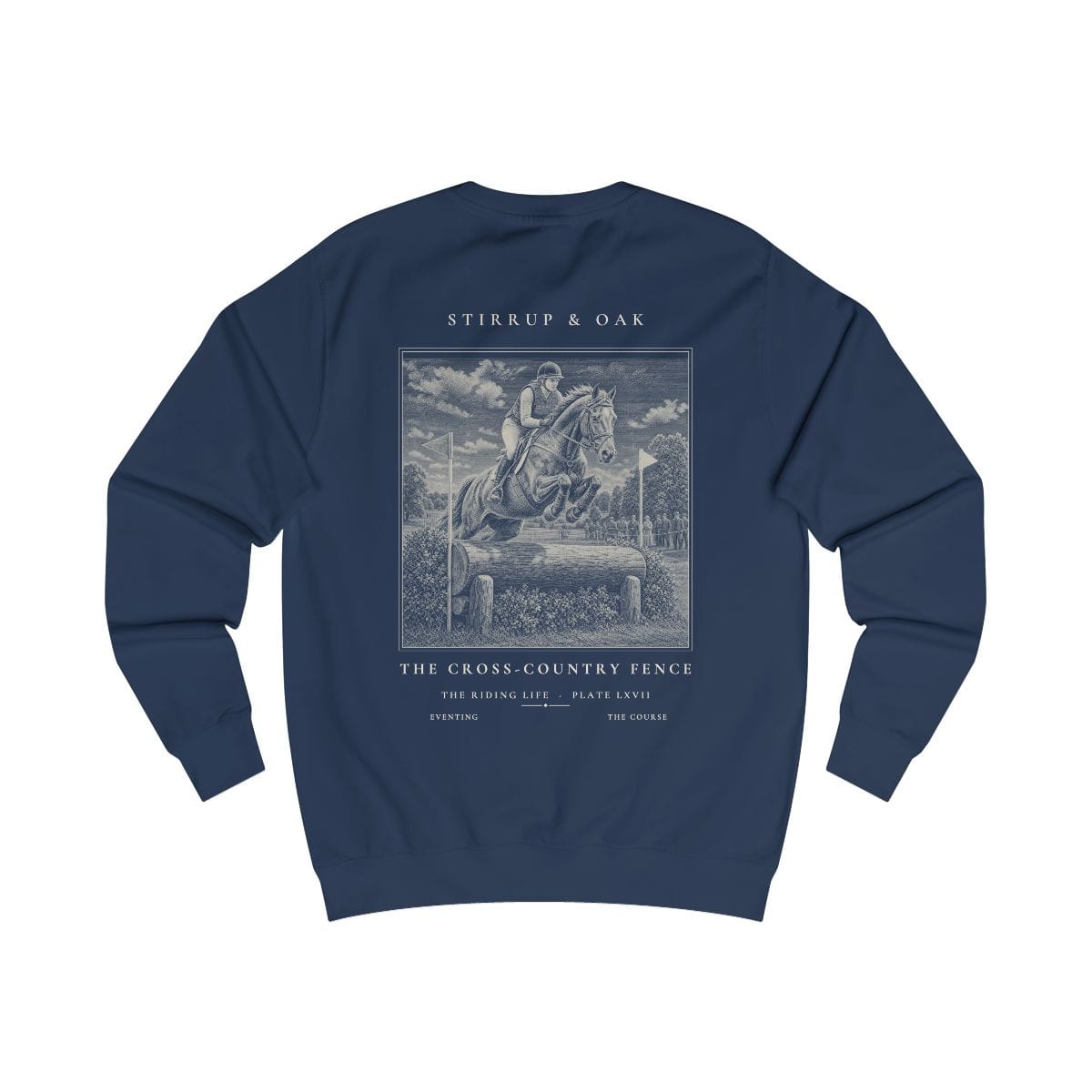 The Cross-country Fence - Crew Sweatshirt in Oxford Navy