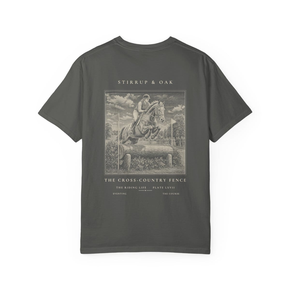 The Cross-country Fence - Heavyweight T-Shirt · Pepper / S