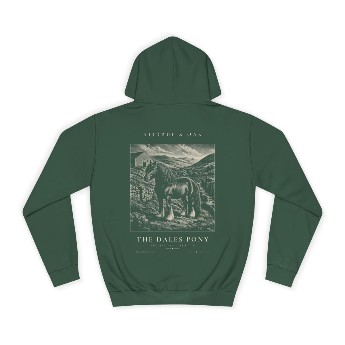 The Dales Pony - Heavyweight Hoodie in Bottle Green