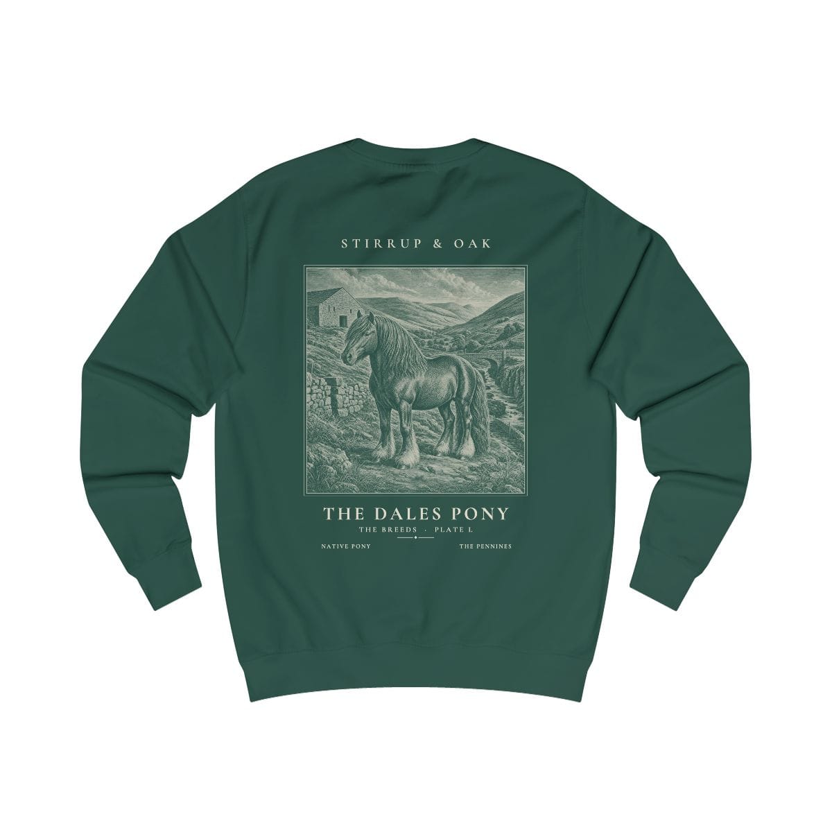The Dales Pony - Crew Sweatshirt in Bottle Green