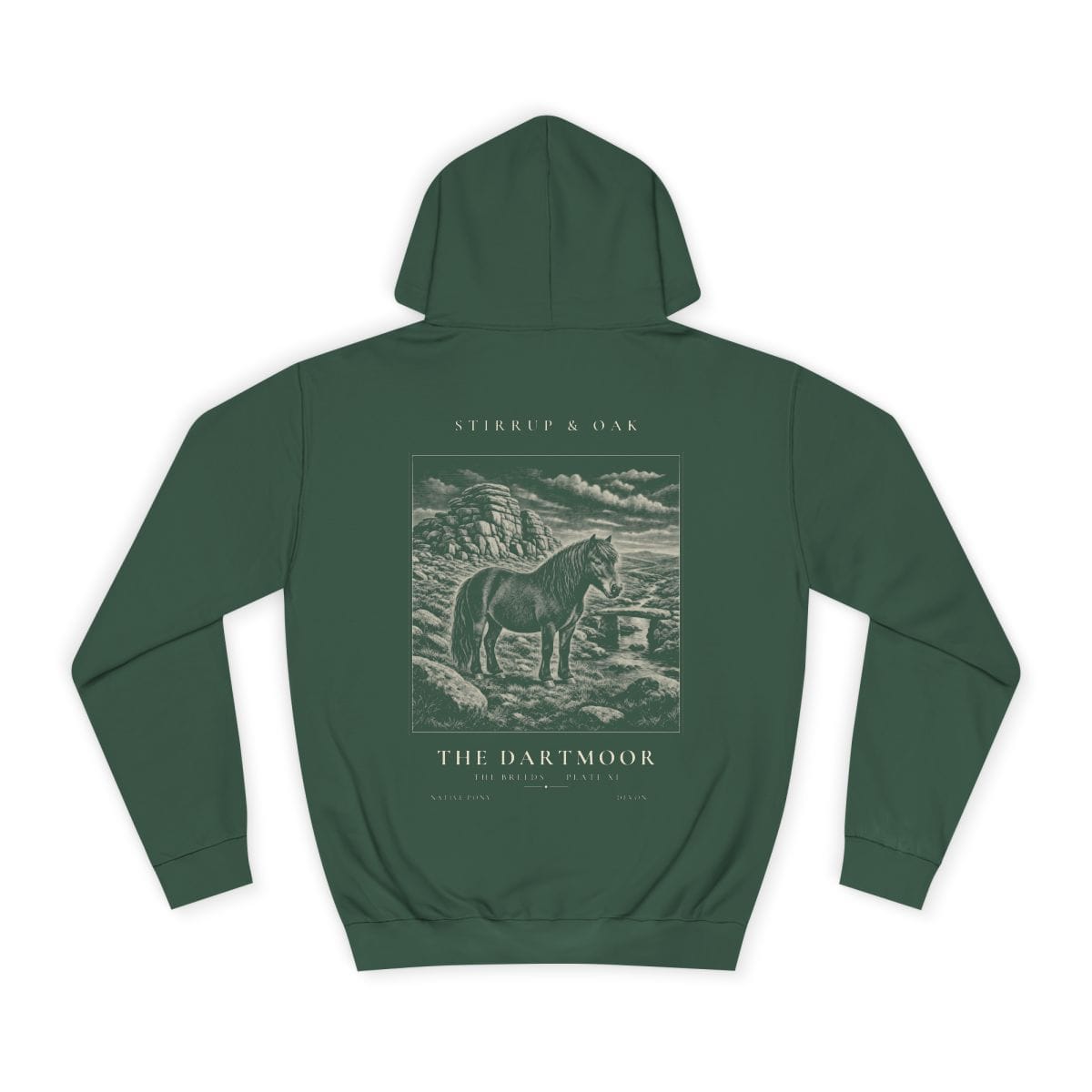 The Dartmoor - Heavyweight Hoodie in Bottle Green