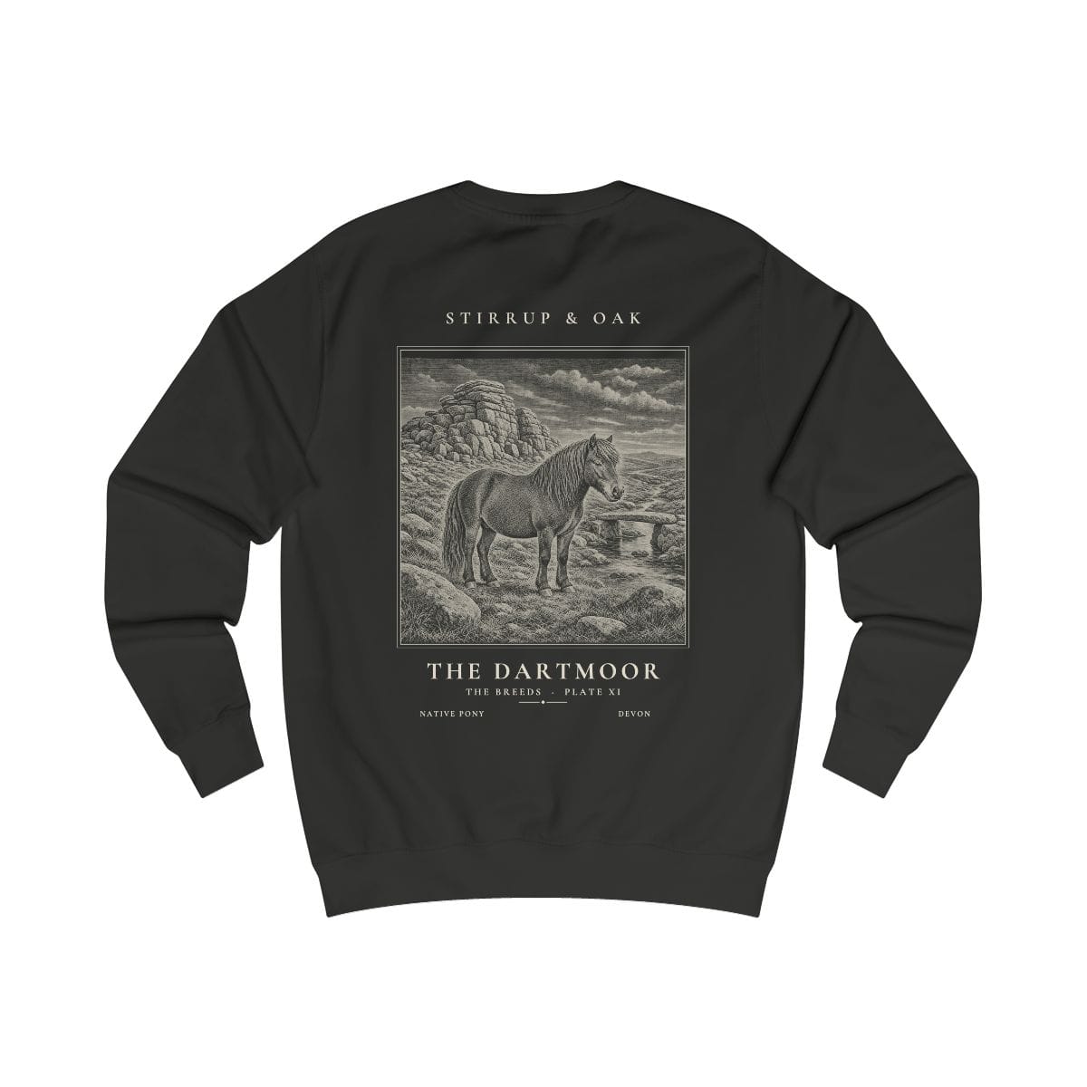 The Dartmoor - Crew Sweatshirt in Jet Black