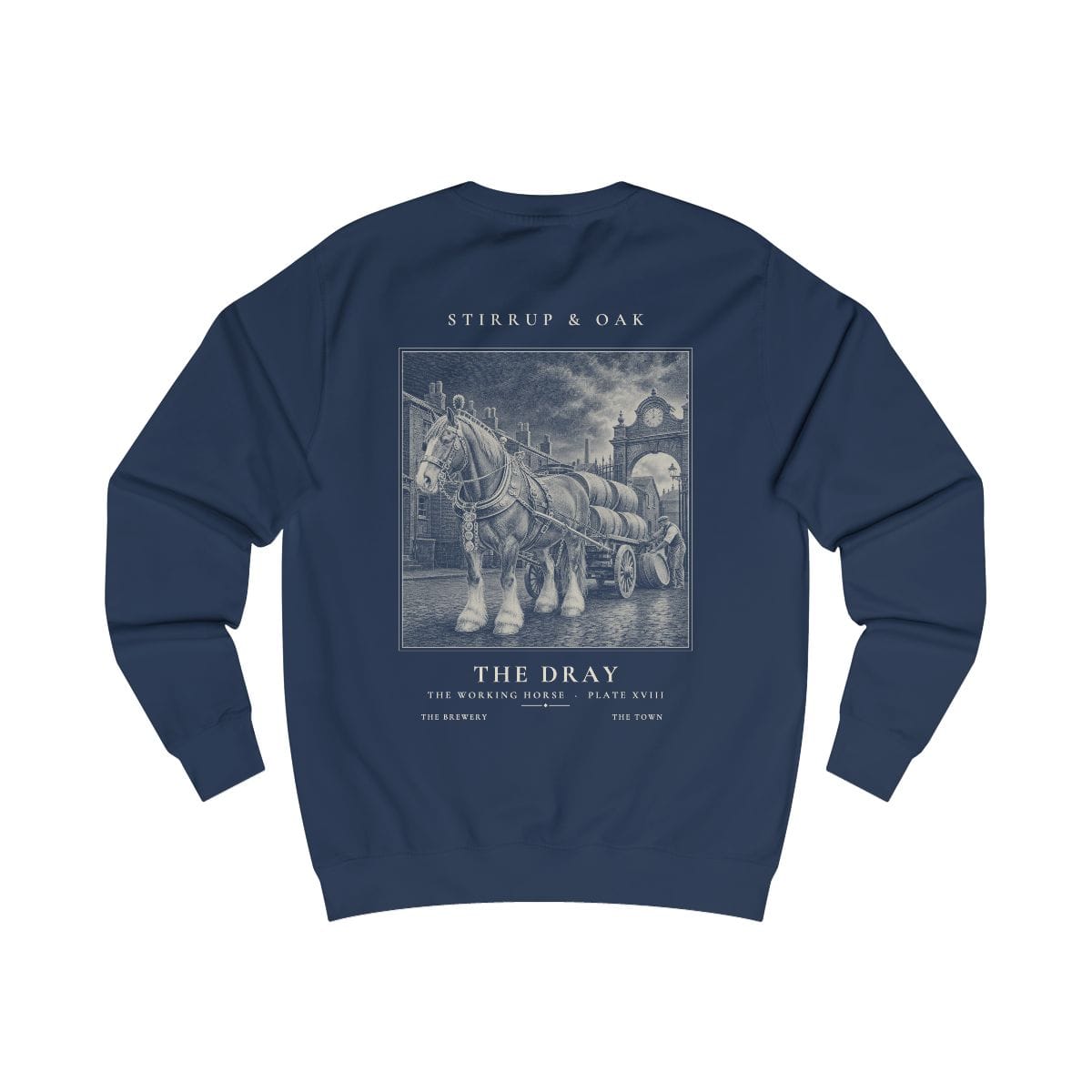 The Dray - Crew Sweatshirt in Oxford Navy