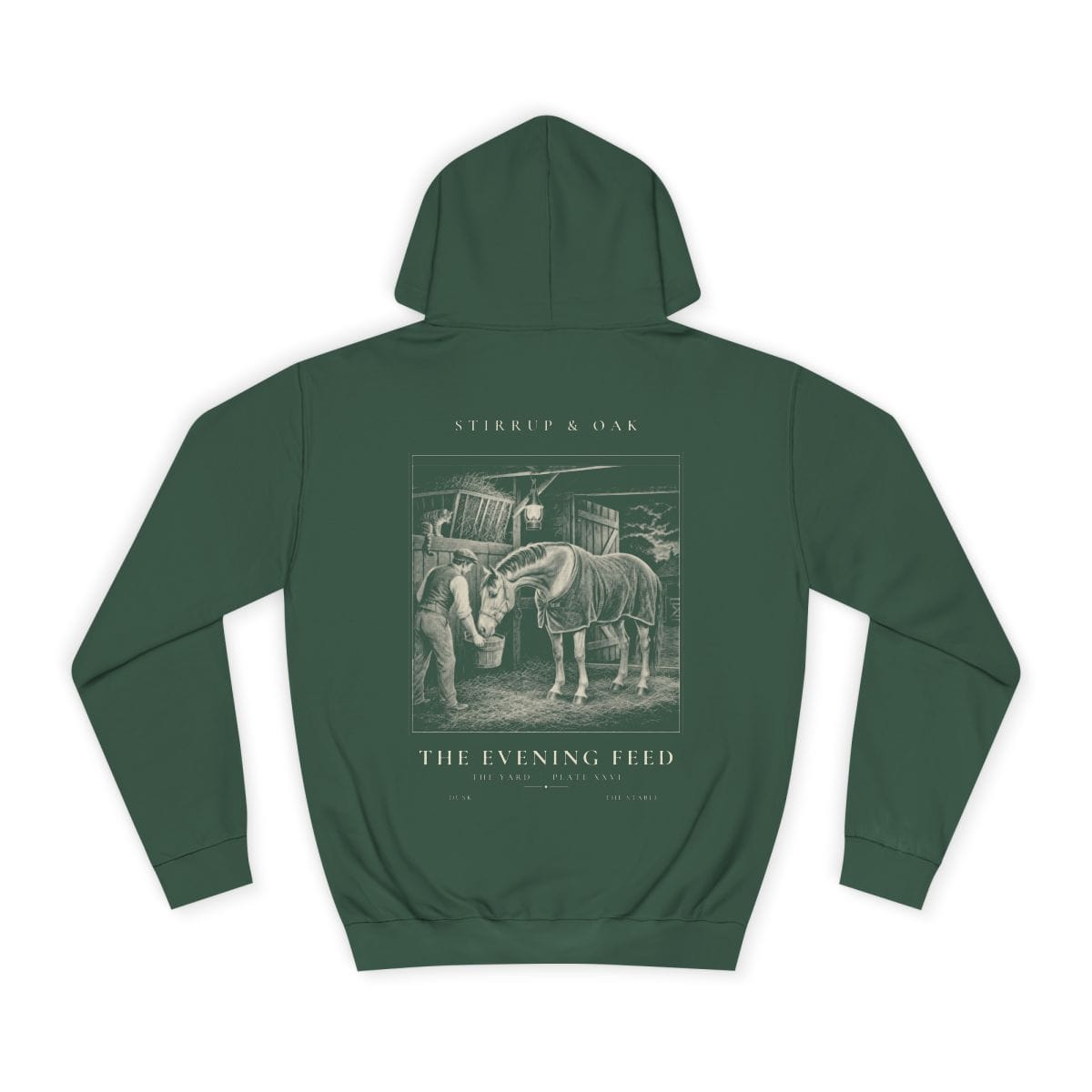 The Evening Feed - Heavyweight Hoodie in Bottle Green