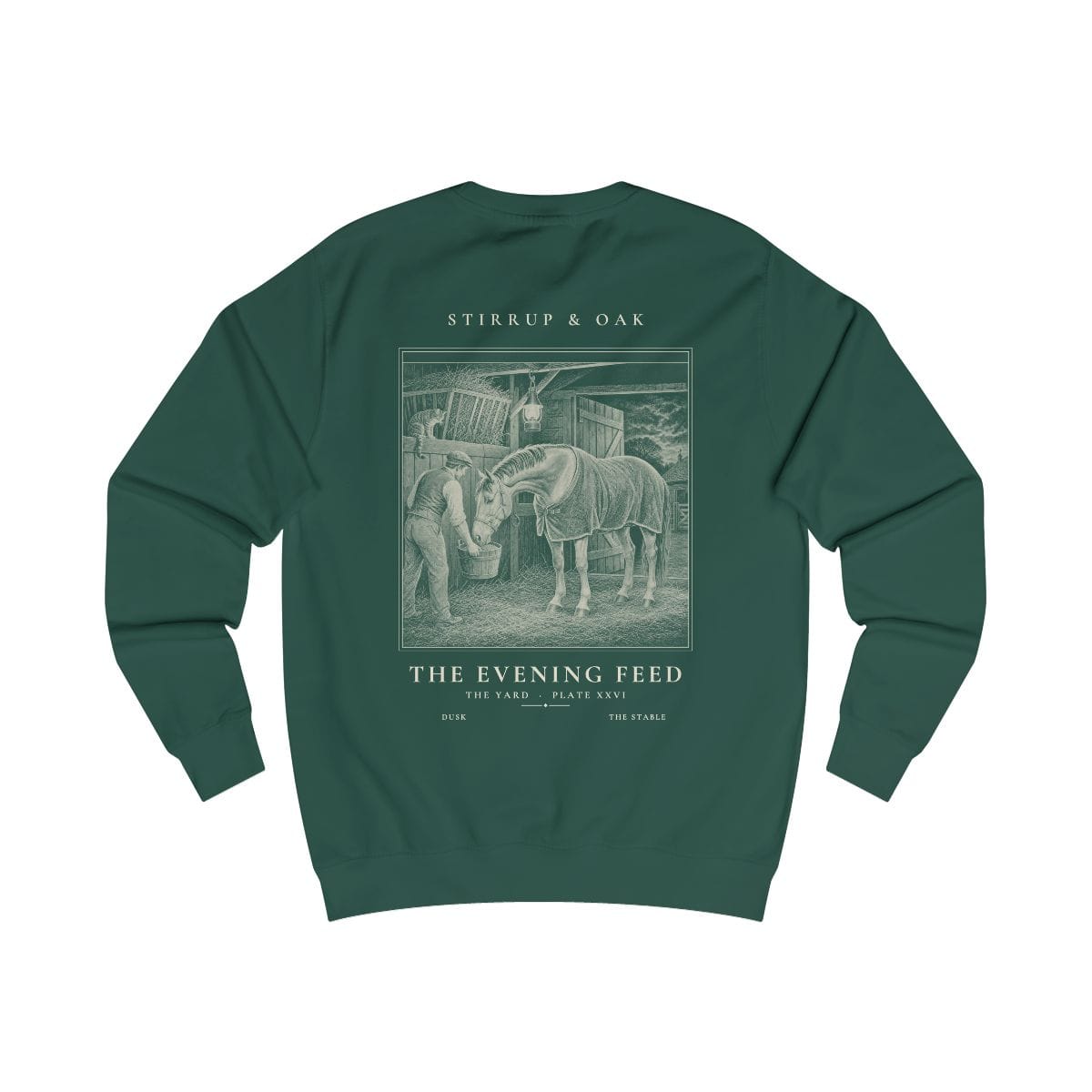The Evening Feed - Crew Sweatshirt in Bottle Green