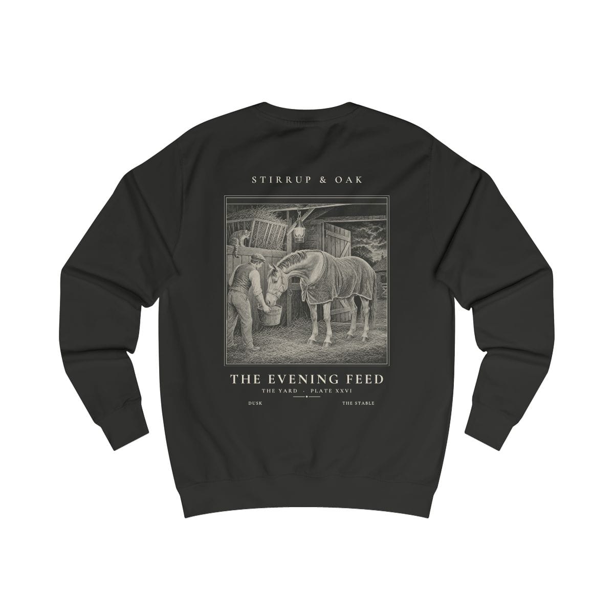 The Evening Feed - Crew Sweatshirt in Jet Black