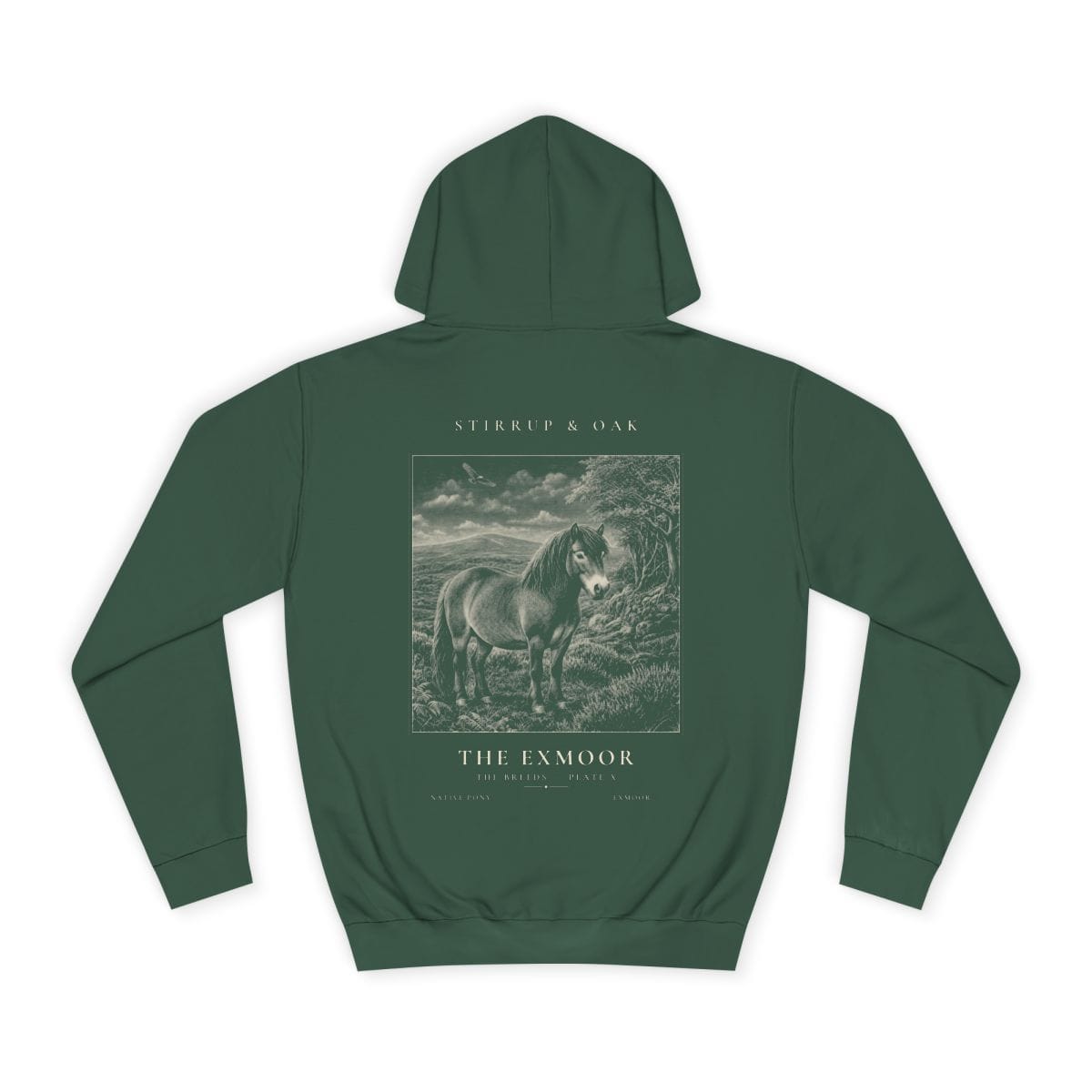 The Exmoor - Heavyweight Hoodie in Bottle Green