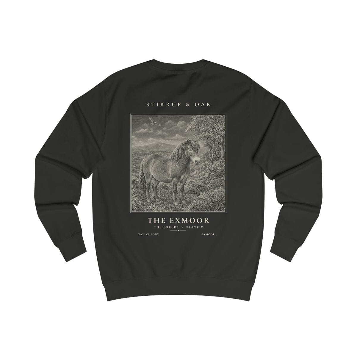 The Exmoor - Crew Sweatshirt in Jet Black