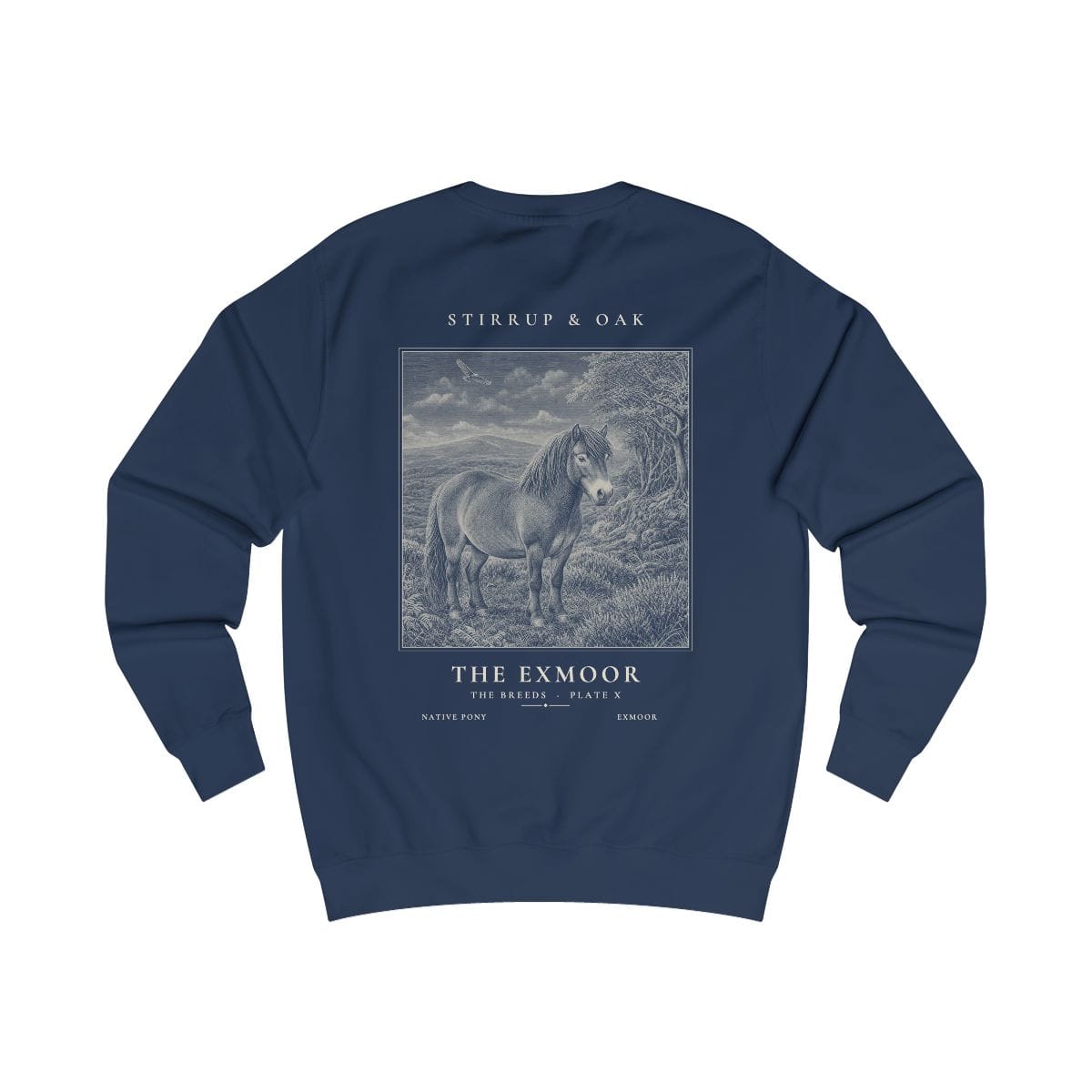 The Exmoor - Crew Sweatshirt in Oxford Navy