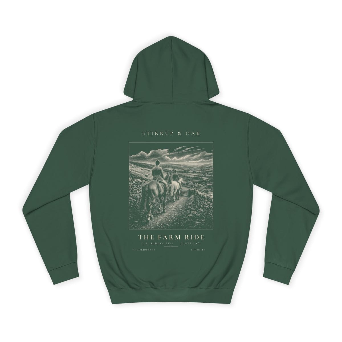 The Farm Ride - Heavyweight Hoodie in Bottle Green