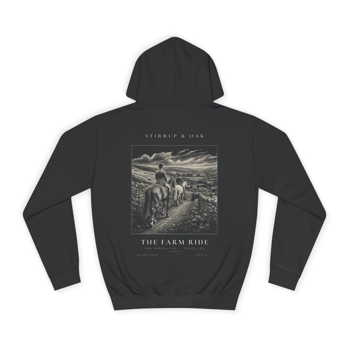 The Farm Ride - Heavyweight Hoodie in Jet Black