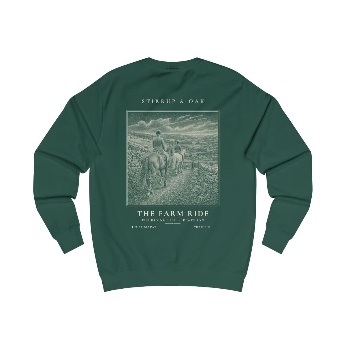 The Farm Ride - Crew Sweatshirt in Bottle Green