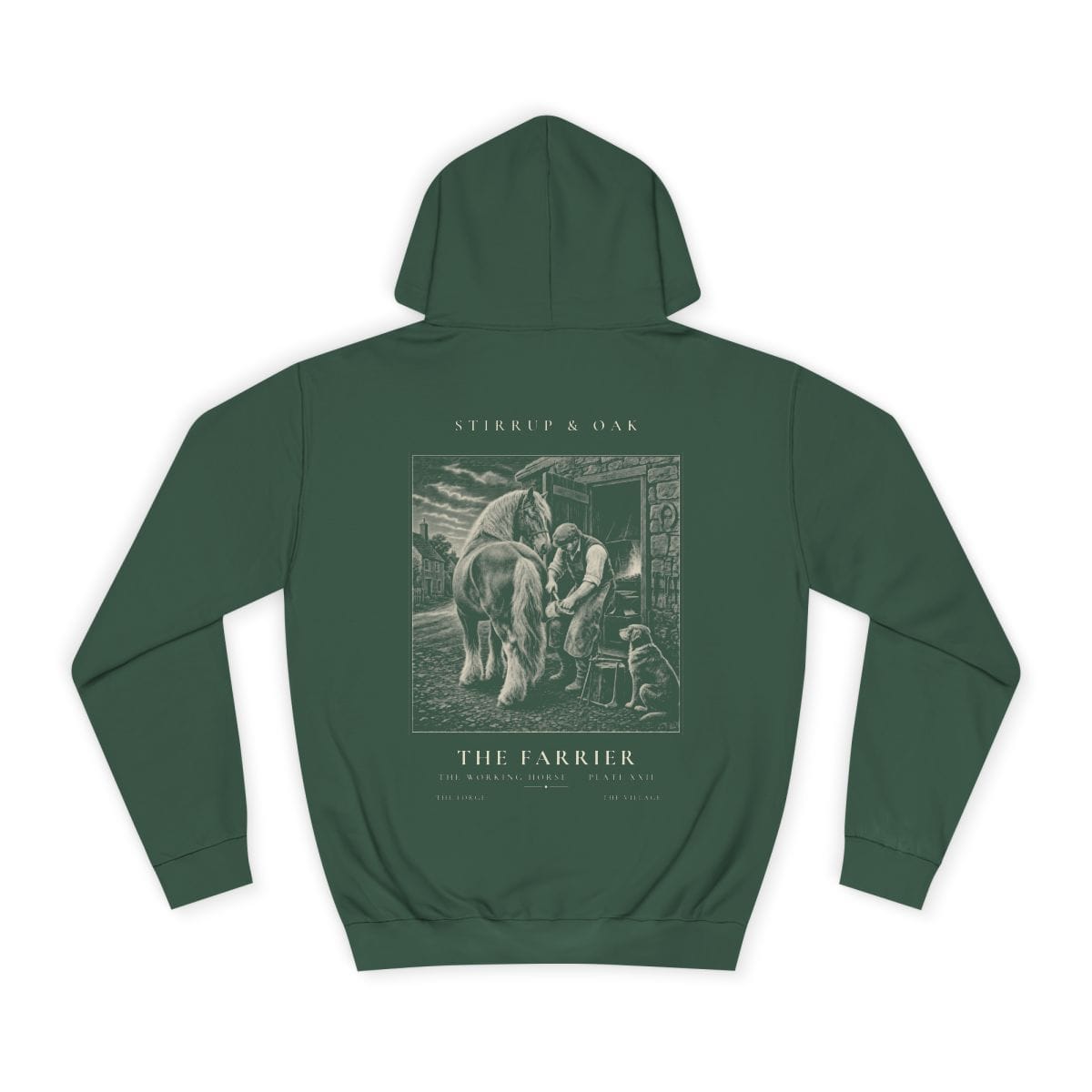 The Farrier - Heavyweight Hoodie in Bottle Green