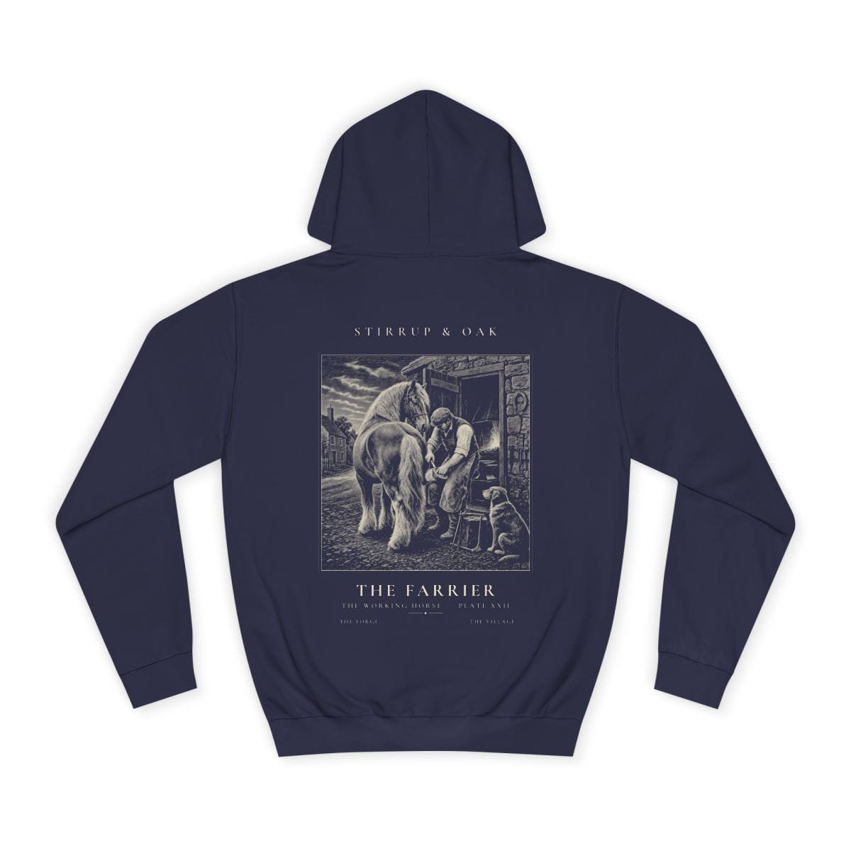 The Farrier - Heavyweight Hoodie in Oxford Navy