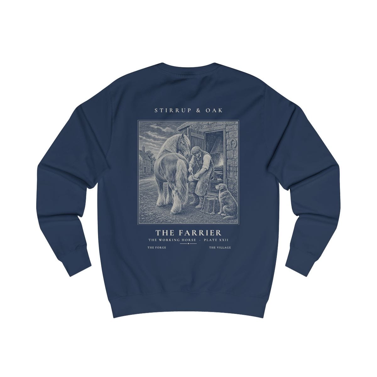 The Farrier - Crew Sweatshirt in Oxford Navy