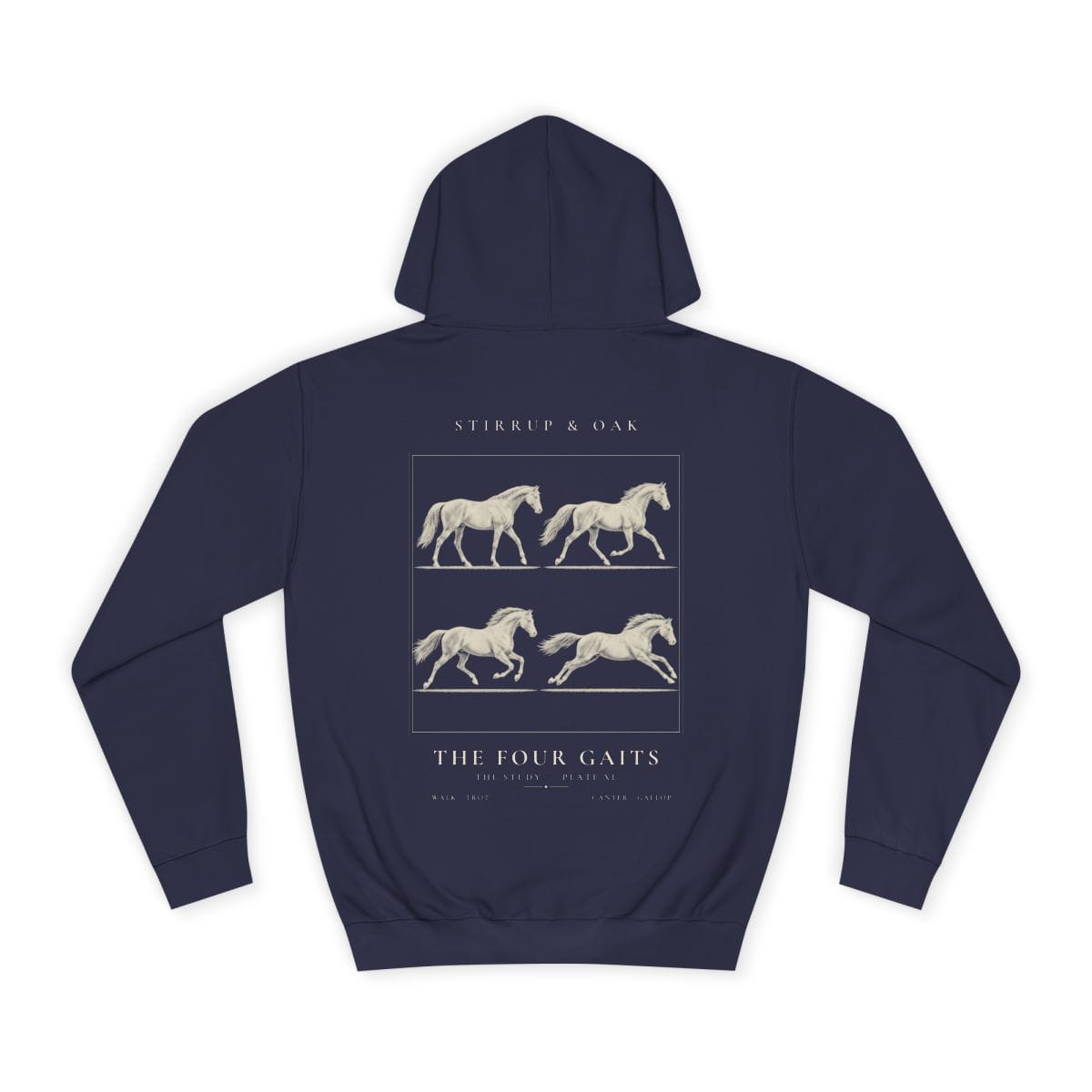 The Four Gaits - Heavyweight Hoodie in Oxford Navy