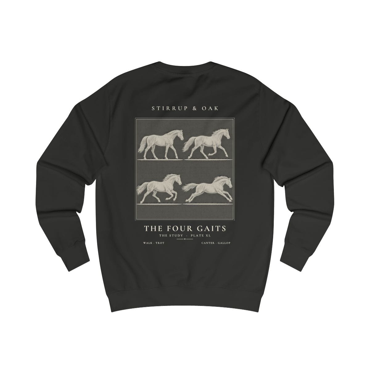 The Four Gaits - Crew Sweatshirt in Jet Black