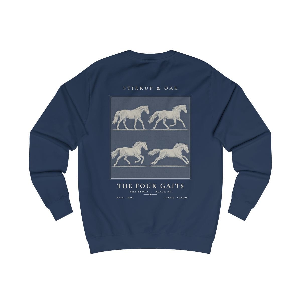 The Four Gaits - Crew Sweatshirt in Oxford Navy