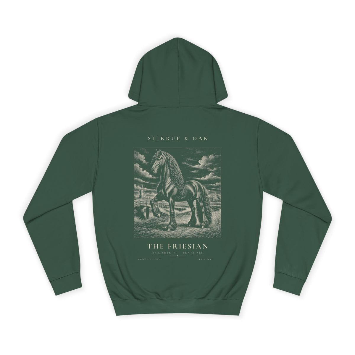 The Friesian - Heavyweight Hoodie in Bottle Green