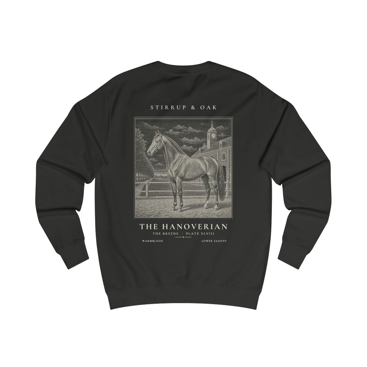 The Hanoverian - Crew Sweatshirt in Jet Black