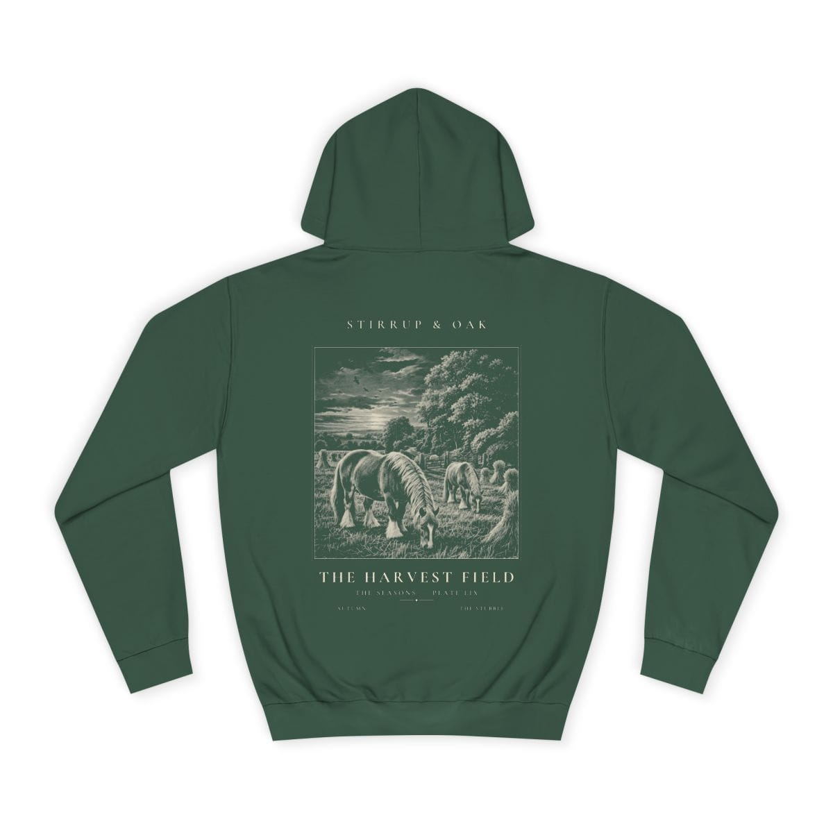 The Harvest Field - Heavyweight Hoodie in Bottle Green