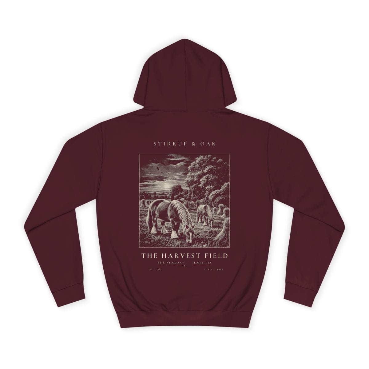 The Harvest Field - Heavyweight Hoodie in Burgundy